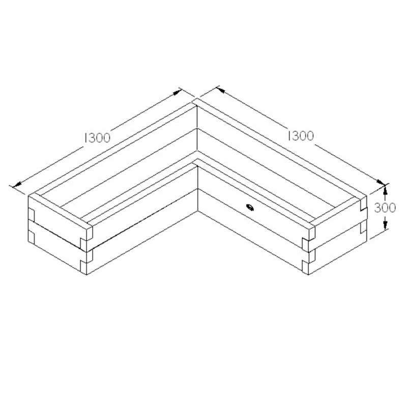 Caledonian Wooden Corner Raised Bed - Image 2