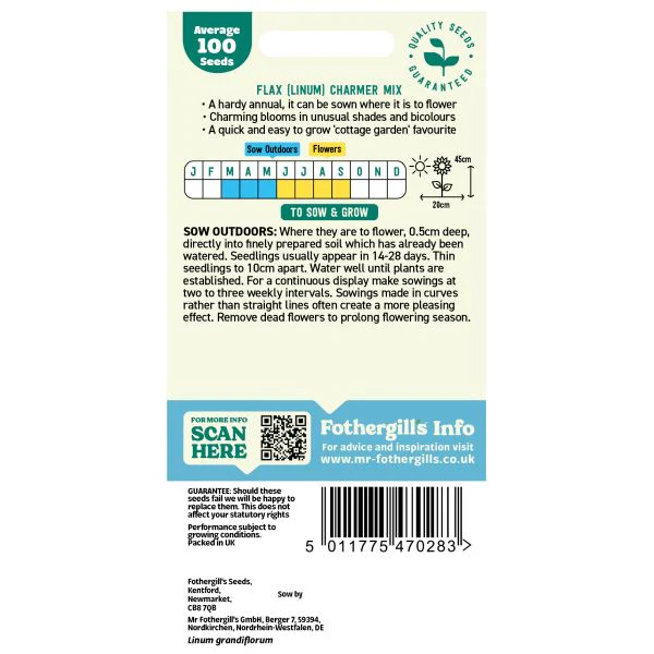 Flax (Linum) Charmer Mix Flower Seeds - Image 2