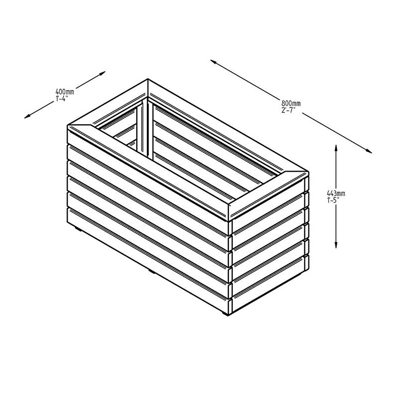 Linear Wooden Garden Planter Double - Image 2