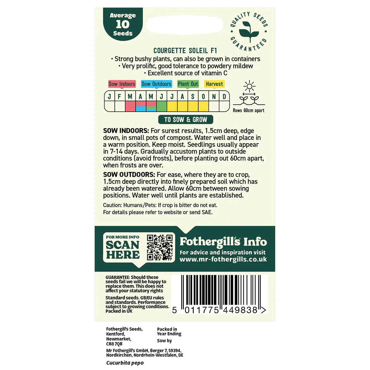 Oh Sow Simple - Courgette Yellow Seeds - Image 2