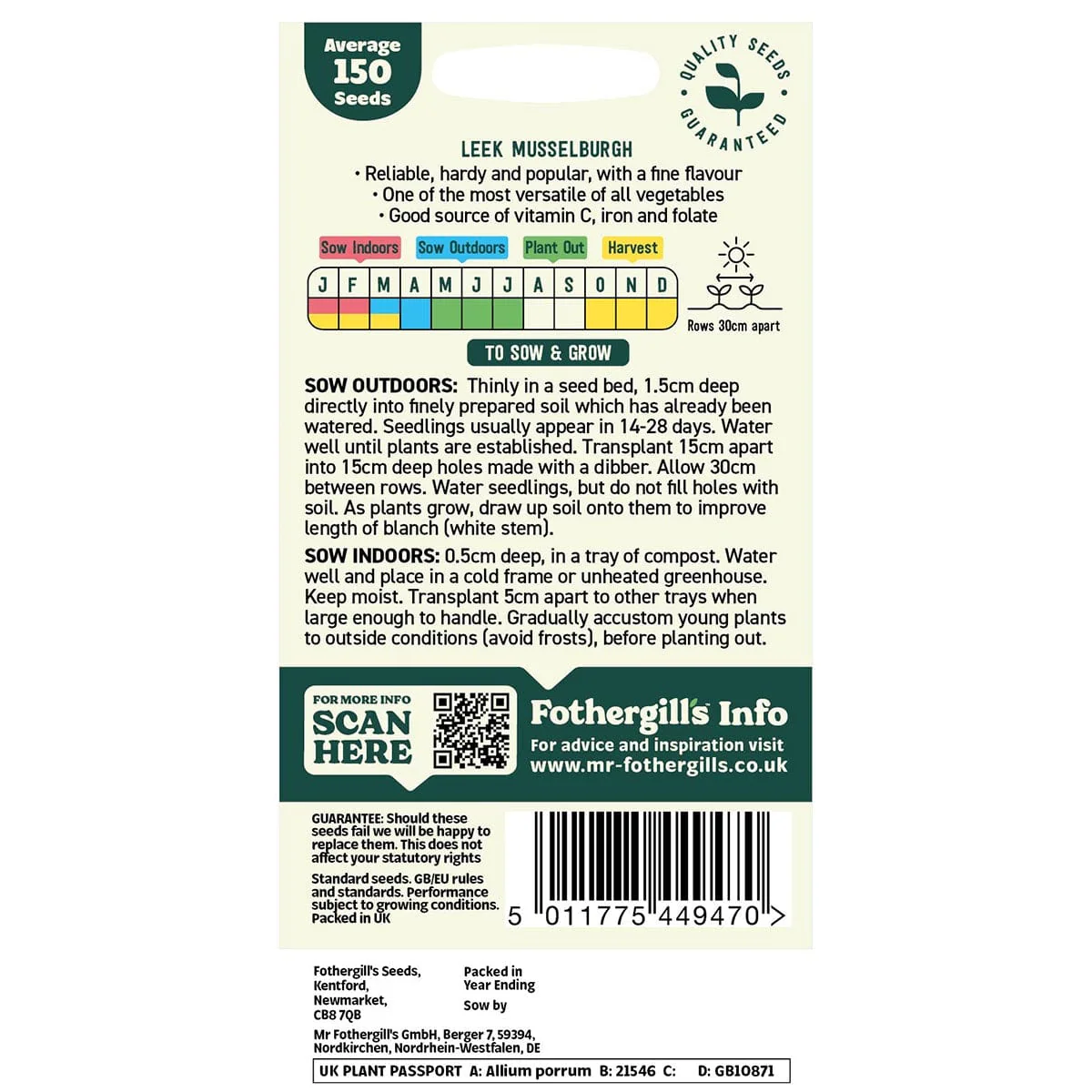 Oh Sow Simple - Leek Seeds - Image 2